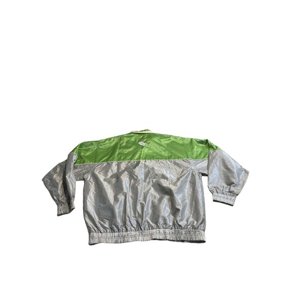 Vintage Pelle Pelle Jacket Y2K Lime Green Silver 90s Rain Coat - Picture 2 of 7